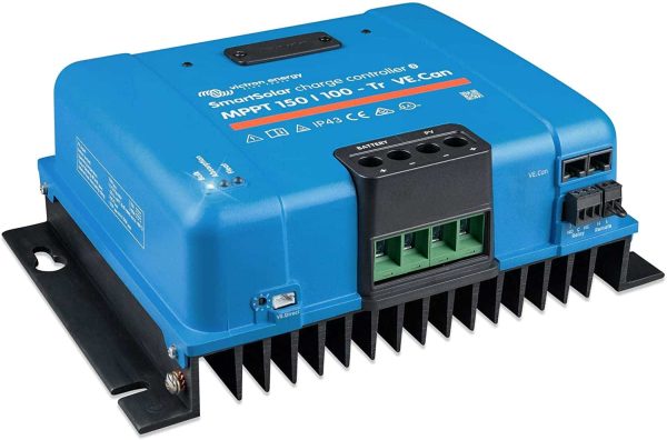 Victron SmartSolar MPPT Tr VE. Can 150V 100 Amp 12/24/36/48-Volt Solar Charge Controller (Bluetooth)