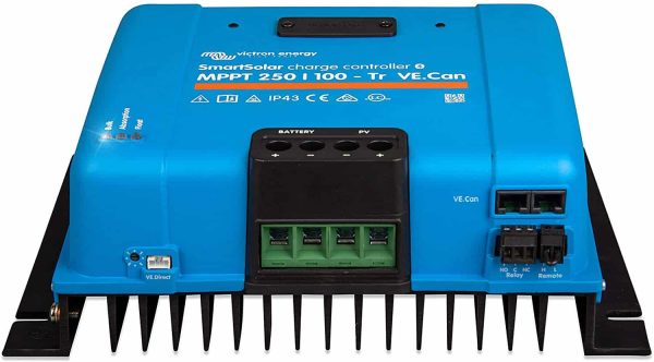 Victron SmartSolar MPPT Tr VE. Can 250V 100 Amp 12/24/36/48-Volt Solar Charge Controller (Bluetooth)