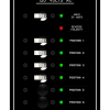 AC 6 Position Circuit Breaker Panel with 30Amp Main and Indicator Lights. 4 Breakers Installed 2 Blanks (1-10A 2-15A 1-20A)