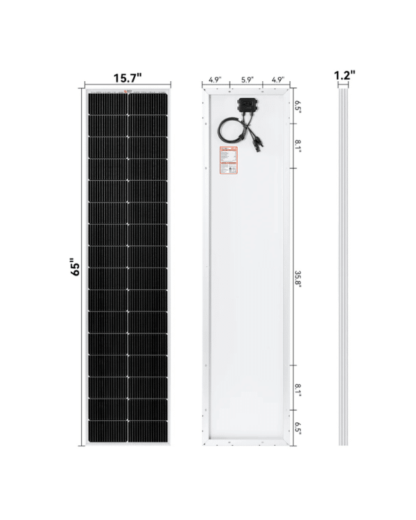 Rich Solar Mega 130 Slim | 130 Watt 12V Slim Solar Panel