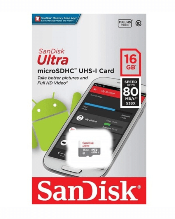 16GB Micro SD Ultra Sandisk Memory Card