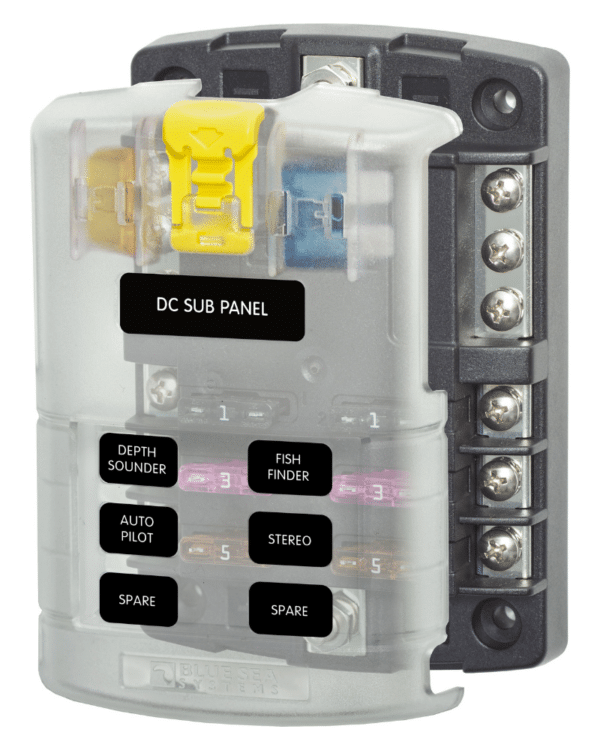 ST Blade Fuse Block - 6 Circuits with Negative Bus and Cover