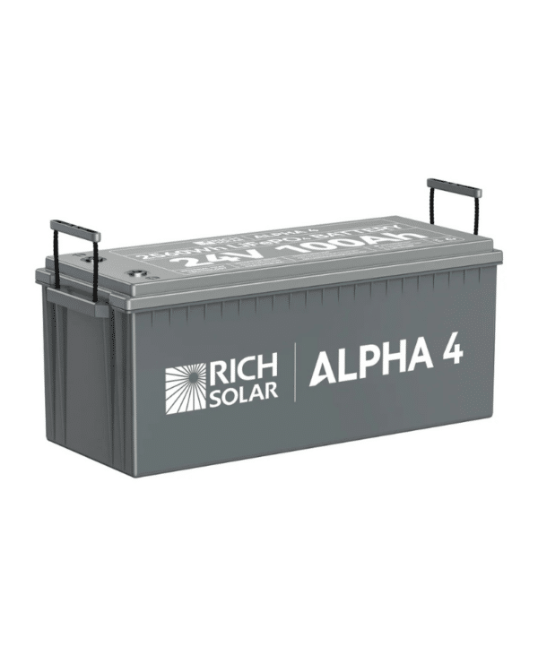 Rich Solar ALPHA 4 | 24V 100Ah LiFePO4 Battery | UL1973 Certified