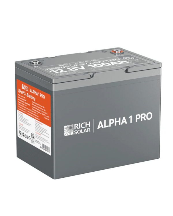 Rich Solar ALPHA 1 | 12V 100Ah LiFePO4 Battery | UL1973 Certified